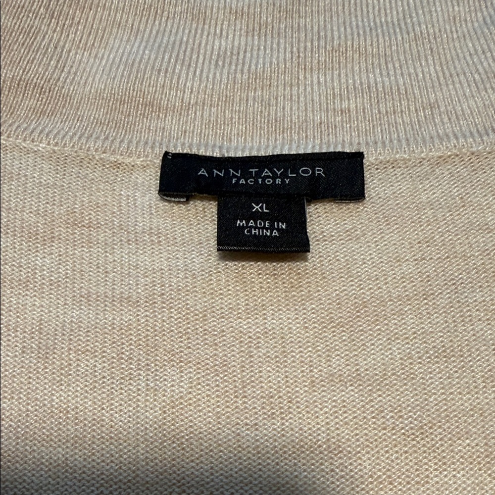 Ann Taylor Factory Beige Sleeveless Collared Tank Top - Picture 2 of 3